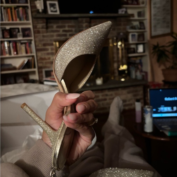 Jimmy Choo Silver Glitter Heels bridal - Picture 3 of 10